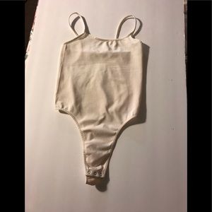 Victorias Secret Small Cream Thong Bodysuit